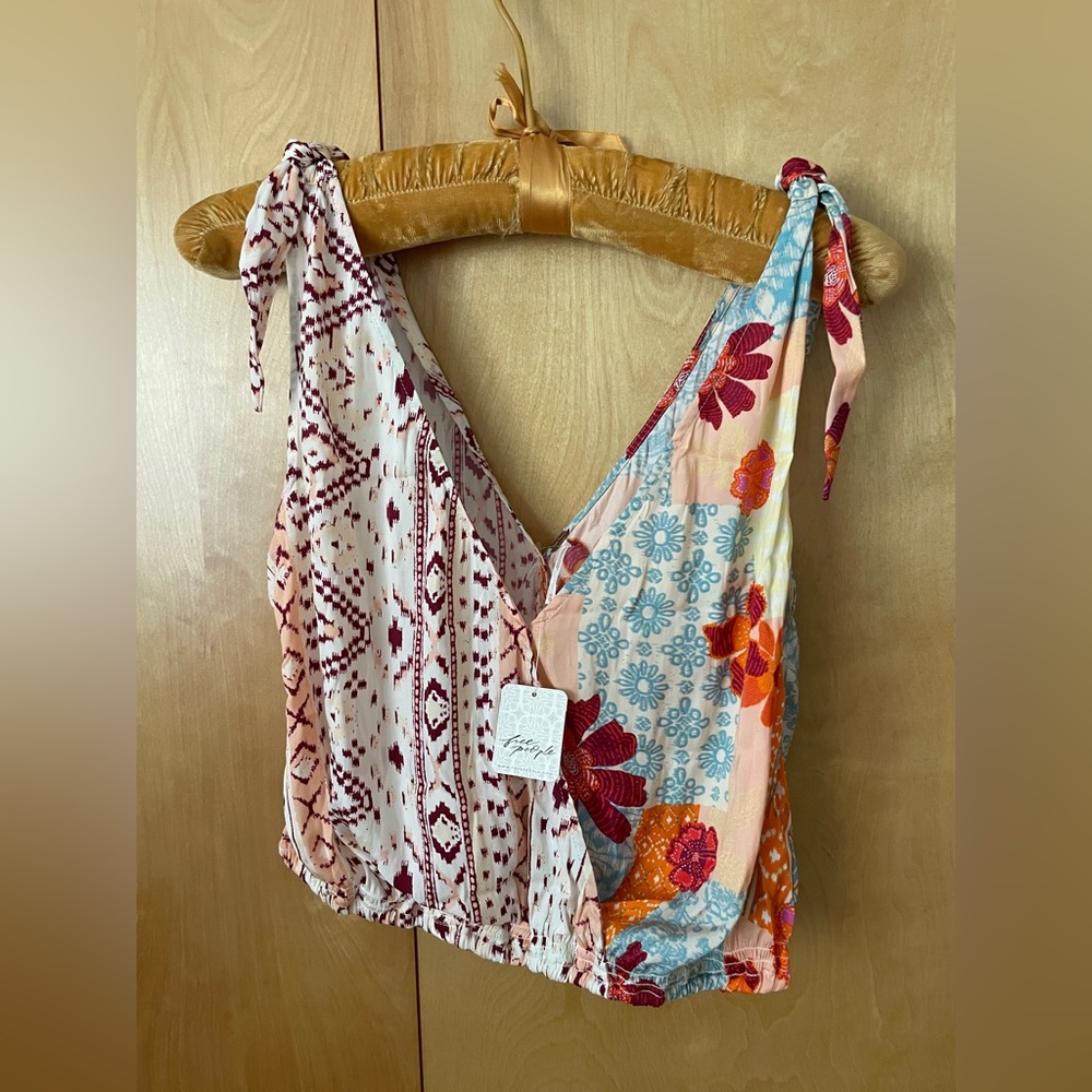NWT! Free People XS,S,M Tied to You Tank. Tropical combo. $78 - Picture 2 of 14